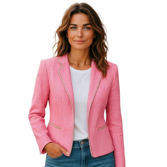 Anne Klein Pink Tweed Blazer Jacket Women’s Size 12 | New with Tags - Picture 1 of 6